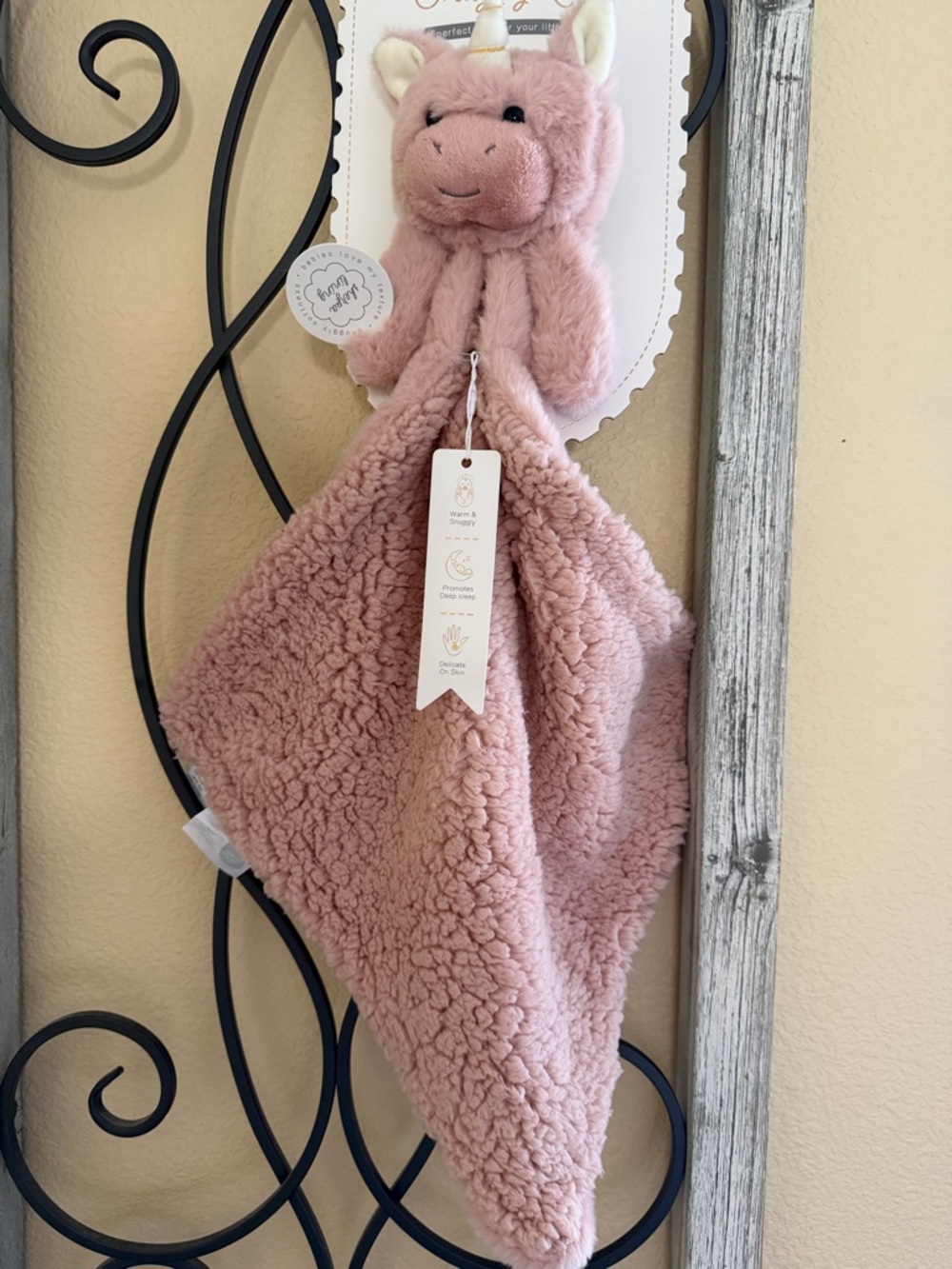 Baby Plush Unicorn Lovey Security Blanket - Pink